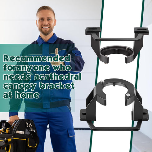 Zonon 2 Pcs Ceiling Fan Mounting Bracket Ceiling Fan Mounting Kits Ceiling Fan Parts for Cathedral Canopy Living Room, Black (without Wire)...