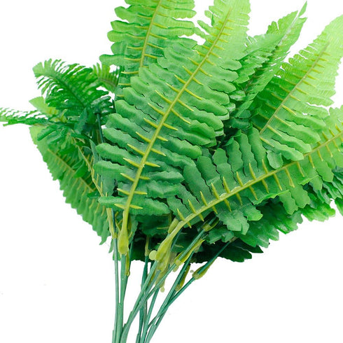 Leoyoubei 4 Bunches 14" Ferns Artificial Boston Fern Bush Plant,Faux Plant Shrubs Greenery Bushes Indoor Outside,Hanging Basket Planter Decor for ...