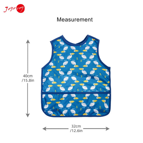 Joyo roy Mess Proof Baby Bibs for Eating Waterproof Toddler Bibs 1-3 Years Soft Machine Washable Sleeveless Baby Smock Bib for Boys Travel Reusabl...