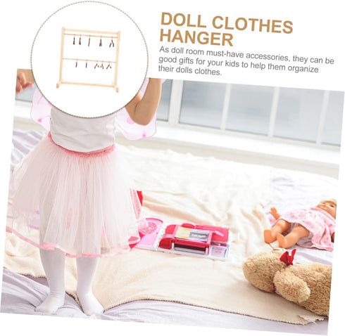 Toyvian 1set Dollhouse Hanger Miniature Garment Rack Wall Mount Clothing Rack Mini Doll Kid Furniture Kids Clothes Hangers Pants Hangers Space Sav...