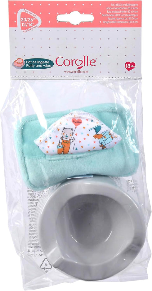 Corolle Potty and Wipe Baby Doll Accessory Set - for 12" Baby Dolls...