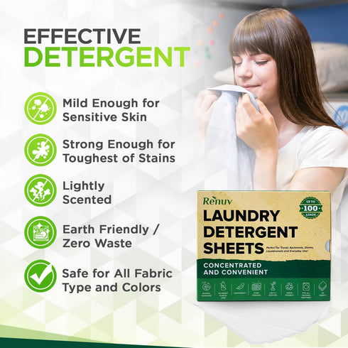 Laundry Detergent Sheets up to 100 Loads - Eco Friendly, Sustainable, Biodegradable & Liquidless Strips, 50 Sheets...