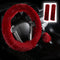 4 Pcs Furry Car Steering Wheel Cover with Fluffy Gear Shift Cover Soft Warm Non-Slip Car Decoration for Women Girls (Wine-red)...