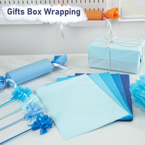HEYPLACE 360 Sheets Tissue Paper for Gift Bags, Blue Tissue Paper Bulk 11.5 x 8Inch Tissue Paper for Gift Wrapping Crafts Graduation Wedding Birth...
