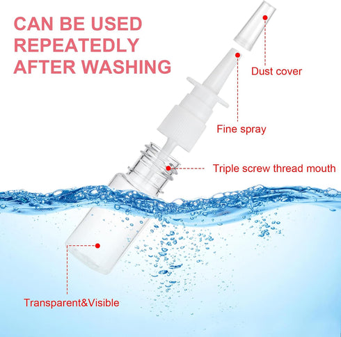 simarro 10ml Nasal Spray Bottle, 7Pcs Refillable Atomizer Spray Bottle Plastic Nasal Atomizer Fine Spray Mist Nasal Spray Bottle Perfume Essential...