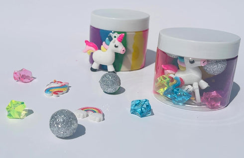 Sensory Play Dough Jar kit Toddlers. One jar of Non-toxic Air Dry Clay Educational Light Clay long lasting for Kids (ONE JAR Unicorn/Rainbow No Gl...