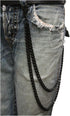 Men Wallet Chain Biker Fashion Jean Keychain 2 Long Strands Motorcycle Biker Black...