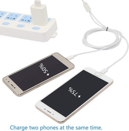 CERRXIAN 3Ft USB 2.0 Type A Male to 2 Micro USB Male Splitter Y Data Charge Connector Adapter Cable (White)...