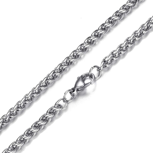 MOO&LEE Stainless Steel Lords Prayer Bar Necklace for Men 24 Inches Link Chain...