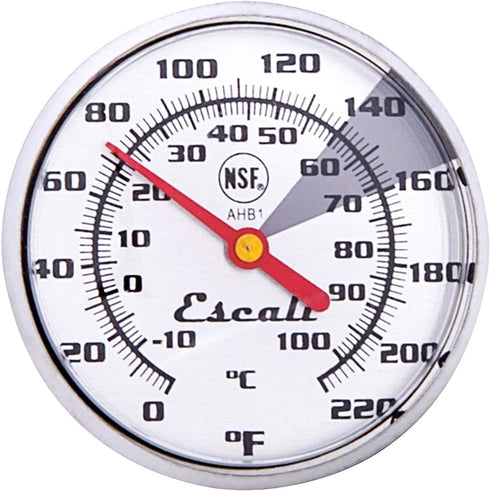 Escali AHB1 Instant Read Large 1.75-inches Dial Beverage Thermometer Liquid, Milk, Coffee, Tea, Stainless Steel Hands-Free Kitchen Thermometer NSF...