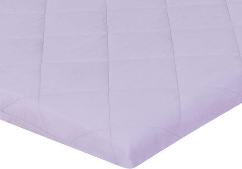 Pastel Lavender Purple Pack n Play Quilted Mattress Sheet – Ultra-Soft, Comfortable Portable Crib Mattress Sheet for Baby Girls; Playpen Mattress ...