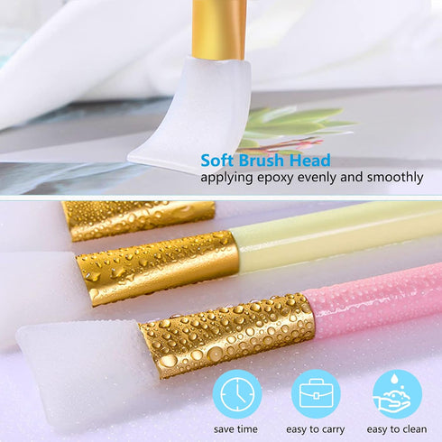 Silicon Epoxy Brushes Set for Making Epoxy Glitter Tumblers, Reusable Flexible Epoxy application Sticks for Spreading an Even Coat of Epoxy Resin ...