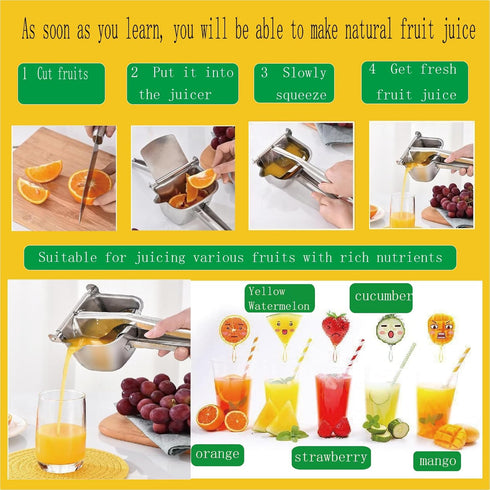 Thickened 304 stainless steel manual juicer, lemon juicer, orange juice juicer, fruit juicer, simple to use, it is the ideal companion for your ki...
