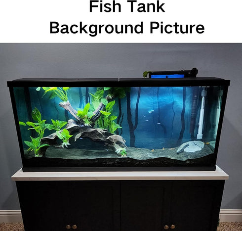 Fish Backgrounds Paper Double Sides 3D Stone & Trees Aquarium Background Picture 19" x 48" Fish Tank Background...