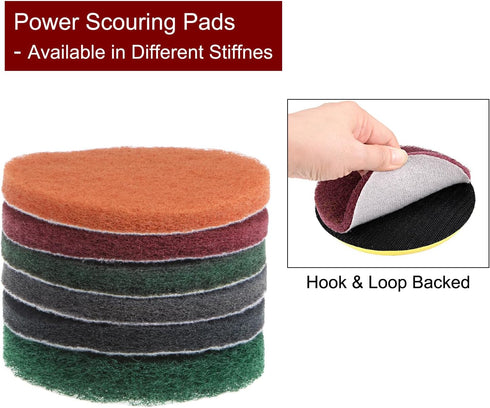 HARFINGTON 15pcs Drill Power Brush 4 Inch Tile Scrubber Scouring Pads 800-1000 Grit for Bathroom Kitchen Household Cleaning...