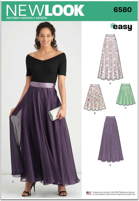New Look Misses' Circle Skirt Sewing Pattern Packet, Design Code S9441, Sizes 8-10-12-14-16-18-20, Multicolor...