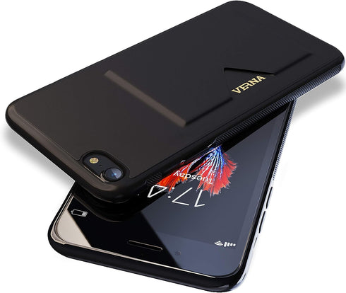 Kitoo Compatible with iPhone SE 2022 | 7 | 8 | SE 2020 Slim Case with 2 Card Holder Slot, Wireless Charging with 1 Card Support - Black...