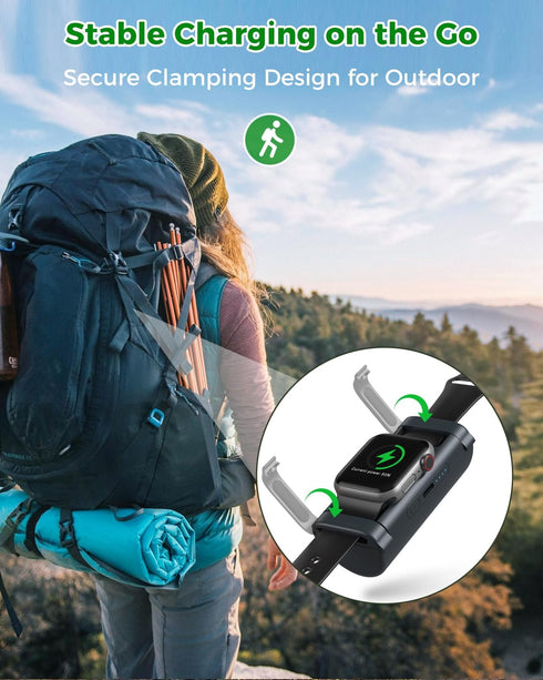 NEWQ Lockable Mini Portable Charger for Apple Watch Power Bank Keychain 1800mAh iwatch Magnetic Charger for Apple Watch Series 9/8/7/6/5/4/3/2/1/S...