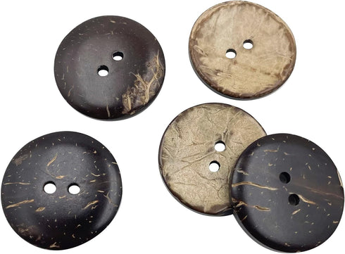100pcs Natural Coconut Shell 2 Hole Buttons Sewing Accessories Decorative Buttons (23mm) PT2084...