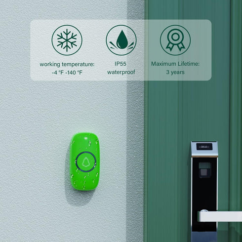 SECRUI Wireless Doorbells for Home, Classrooms, Apartments, Businesses, etc. Easy to Use, Adjustable Volume, 58 Chimes, Colorful LED, Waterproof, ...