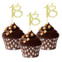 Sumerk 24PCS 18 Cupcake toppers Gold Glitter 18th Birthday Cupcake Picks Anniversary Party Decorations...