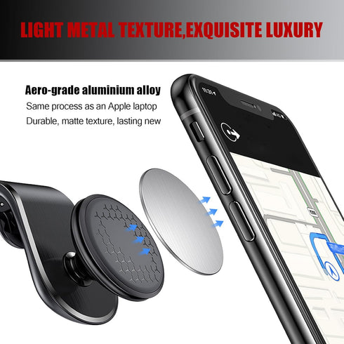 Pack-1 Car Air Vent Phone Mount with Adhesive, 360° Adjustable Durable Metal Vehicle Phone Holder for 3-7In Phone, Universal Automotive Phone Stor...