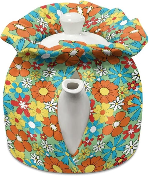 Hippie Flower Tea Cozy for Teapot, Heat Resistant Kettle Dust Cover, Breakfast Warmer Keep Warm Fit for Most Standard Size Teapots...