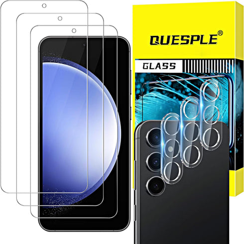 3 Pack for Samsung Galaxy S23 FE 5G Tempered Glass Screen Protector with 3 Pack Camera Lens Protector, Ultra-Thin Anti Scratch, Touch Sensitive, 9...
