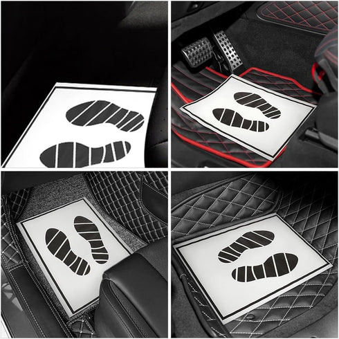 20 Pcs Car Foot Mat Disposable Paper Floor Mats Waterproof Car Floot Mat Black White Auto Foot Pads Universal Car Floor Protector Cover 15 x 20 in...