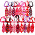 18pcs Valentines Day Dog Neck Ties, Bulk Adjustable Pink Red Small Dog Collar Ties, Valentines Day Love Rose Kiss Pattern Dog Ties for Holiday Dog...
