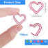 100PCS Heart Paper Clip Colorful Paper Clips Metal Heart Paperclips Large Cute Small Paper Clips Funny Heart Clips Heart Shaped Paper Clips For Ki...