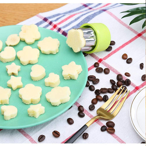 14 Pcs Fruit Vegetable Cookie Cutters Shapes Sets Stainless Steel Food Mini Pie Cookie Stamps Mold for Kids Baking,Bento Box and Decorating Tools...