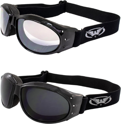 Global Vision Red Baron Motorcycle Aviator Dirt Bike 2 Goggles For Day and Night Super Dark and Clear Mirror Lenses...