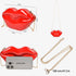 QZUnique Lips Evening Clutch Purse, Acrylic Banquet Handbags, Chain Gold/Silver/Bronze Women Fashion Crossbody Shoulder Bag...