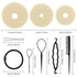 Donut Hair Bun Maker 6 Pieces, Ring Style Hair Bun Donut (1 L, 2 M and 3 S) with Pins 5 Elastic Bands, 20 Hair Bobby and 4 Pony Hair Tools for Wom...