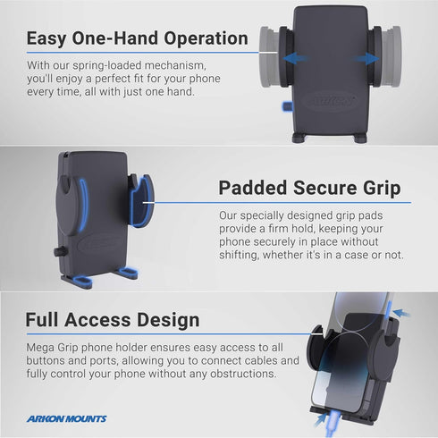ARKON Mounts 4-Hole AMPS to 38mm (1.5") Ball Adapter | DUAL-T Compatible Phone Mount | Reinforced Composite Construction for Durability | Designed...