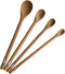 Long Handle Wooden Measuring Spoons by utensi, Set of 4 Engraved Accurate Spoons for Dry and Liquid Ingredients, Beech Wood Set (9-inch handles)...