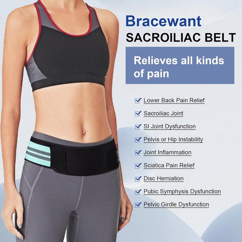 Sacroiliac SI Joint Hip Belt - Lower Back Support Brace for Women and Man Pelvic Support trochanteric Belt for Sciatica Pelvis Lumbar Hip Pain Rel...