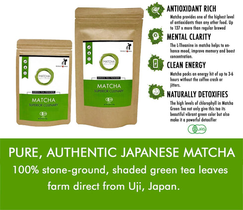 Matcha Wellness Superior Culinary Grade Organic Matcha Powder – 3.5oz Authentic Japanese Green Tea Powder from Kyoto – Perfect for Matcha Lattes, ...