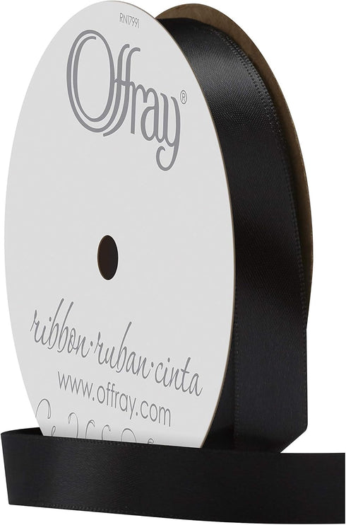Double Face Satin Ribbon, 20 Yards, Black...