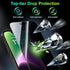 Esanik 2 Pack 4-way 360 Anti-spy for iPhone 14 Plus/13 Pro Max Privacy Screen Protector 6.7'' Tempered Glass, Installation Frame, 9H Hardness, Eas...