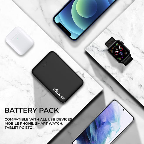 Vida IT 5000mAh Mini Power Bank Small Portable Charger for Heated Vest Jacket Battery Pack for iPhone Samsung Cell Phone with Dual USB Output, Lig...