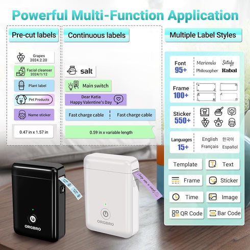 X1 Label Maker Machine with Tape, Portable Bluetooth Label Printer, Wireless Built-in Cutter Small Label Makers Handheld Sticker Maker with Multip...