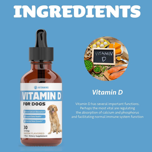 Vitamin D for Dogs | Supports Strong & Health Bones | Vitamin D Supplements for Dogs | Vitamin D Dog | Dog Vitamins and Supplements | Dog Vitamins...