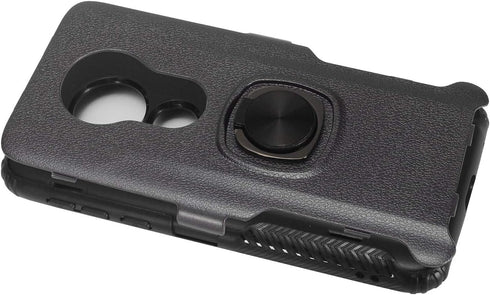 Compatible with T-Mobile REVVLRY, Moto G7 Play, G7 Optimo XT1952/DL - Hybrid Phone Case w/Ring Stand - RS4 Navyblue...