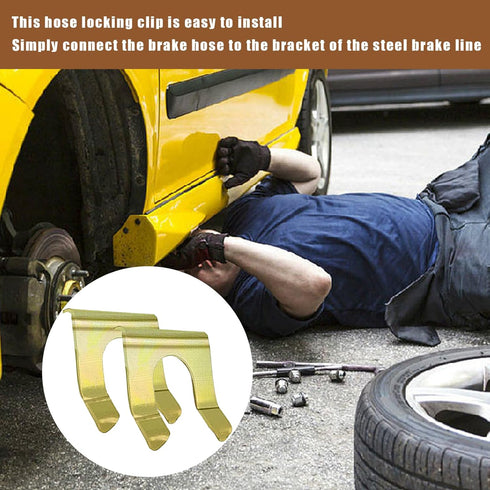 20 PCS Brake Line Clips Metal Brake Hose Retainer, U Shaped Brake Hose Bracket Hose Retaining Clip, Parking Brake Cable Clip, Universal Brake Hose...