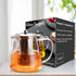 PARACITY Glass Teapot Stovetop 32 OZ, Borosilicate Clear Tea Kettle with Removable 18/8 Stainless Steel Infuser, Teapot Blooming and Loose Leaf Te...