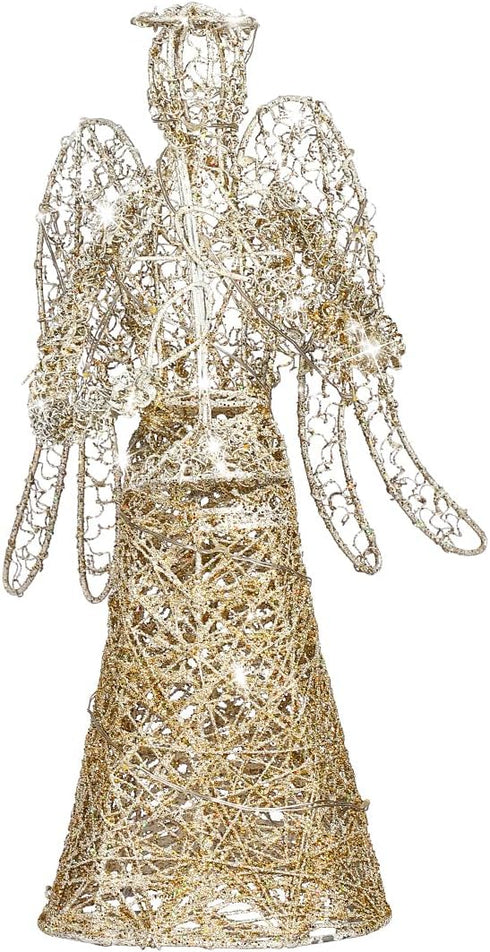 PRETYZOOM Christmas Tree Topper Exquisite Glitter Angel Tree Topper Light Angel Tree Topper Figure Treetop Ornament for Christmas Festival Home Ma...