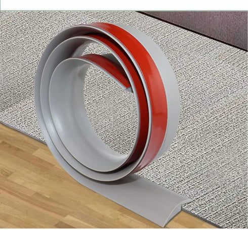 Floor Transition Strip Self Adhesive, PVC Flooring Threshold Edging Trim Suitable for Carpet with a Height Less Than 3 mm Grey, 6.56 feet...