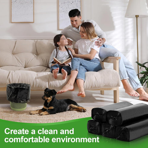 Trash Bags Bulk - 100 Count Garbage Bags 4 Gallon Trash Bag Small Trash Can Bags for Bedroom Kitchen Bathroom Home&Office...